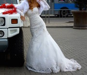 Свадебное платье русалка айвори со шлейфом