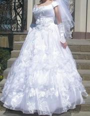 Свадебное белоснежное платье 48-54р.+подарок